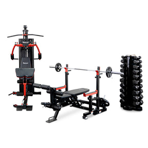 The Strong Hold - Reeplex HG2100 Home Gym & Squat Rack Bundle with Bench & Dumbbell Set