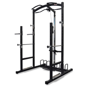 Squat Rack With Lat Pulldown + Adjustable Bench + 5-30kg Adjustable Dumbbells + 140kg Standard Weight Set