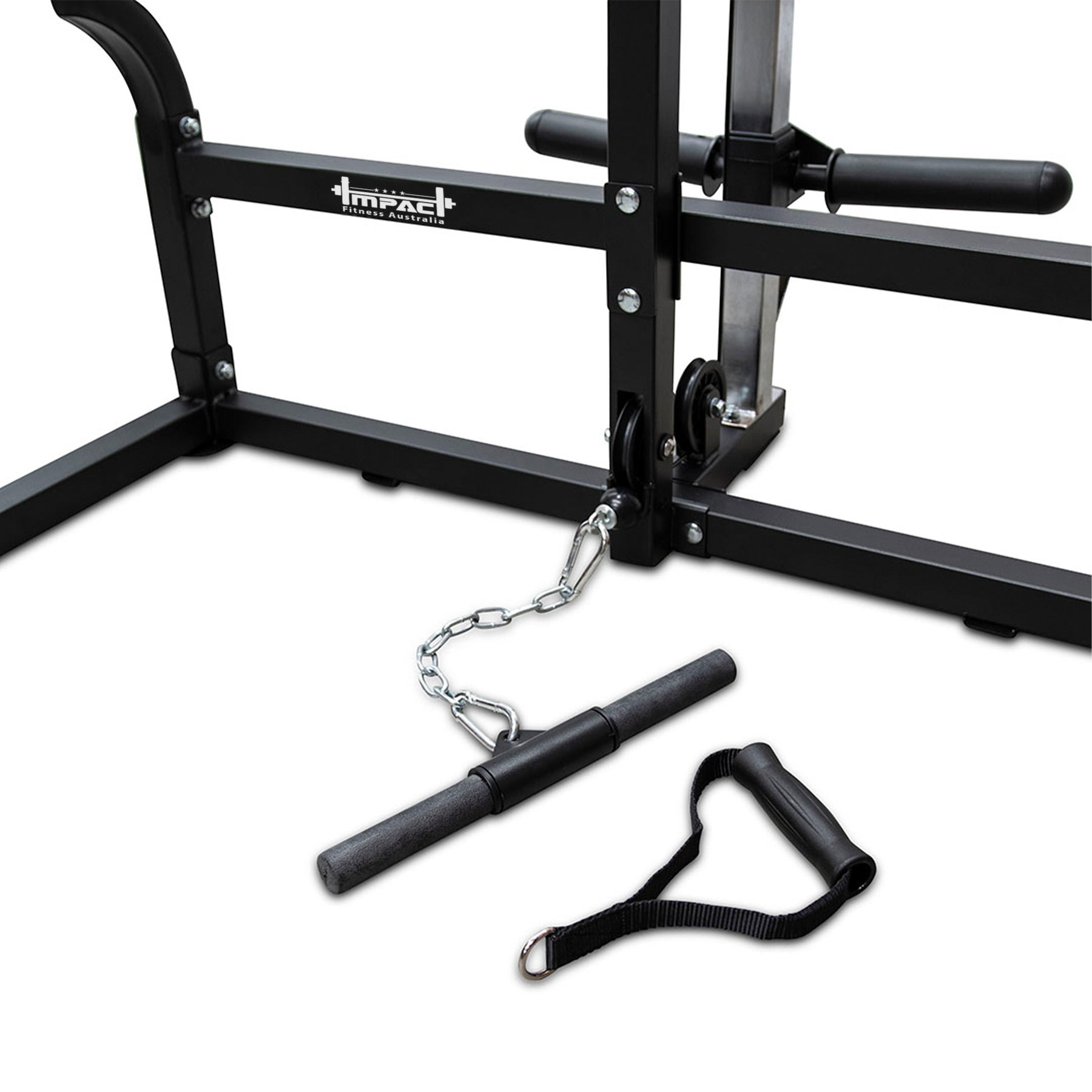 Impact Fitness IMPCR90 Squat Rack / Weight Bench with Lat Pulldown