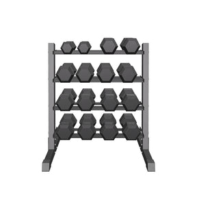 5-25kg Rubber Hex Dumbbell Set & Rack