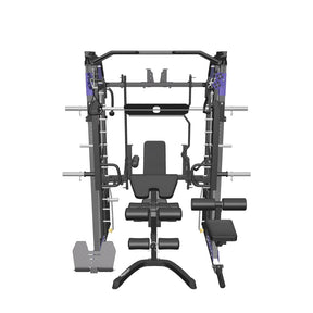 Reeplex CX3 Multi-station Gym + Adjustable Bench + 100kg Black Bumper Plates + Barbell + Leg Press + Jammer Arms