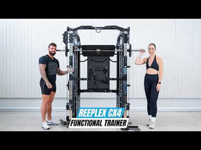 Reeplex CX4 Multi-Functional Trainer + FID Bench + 100kg PVC Weight Plates + 7ft Barbell + Jammer Arms + Leg Press