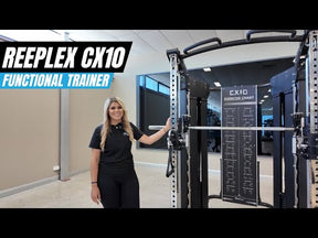 Reeplex CX10 Multi Station Gym + Adjustable Bench + 100kg Coloured Bumper Plates + Barbell + Leg Press