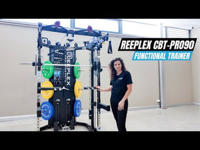 Reeplex CBT-PRO90 Multi-Functional Trainer + Adjustable Bench + 100kg Coloured Bumper Plates + 7ft Barbell