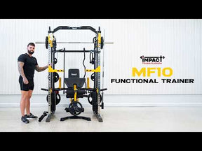 Impact Fitness MF10 Multi-Trainer with Adjustable Bench + Olympic Weights + Barbell