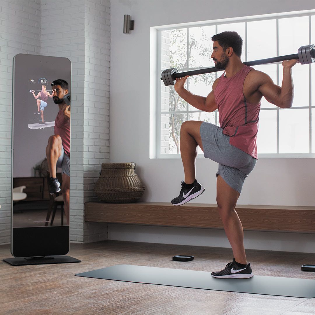 Home Gym Equipment Exercise Mirror With Cables Muscle Motion Wall