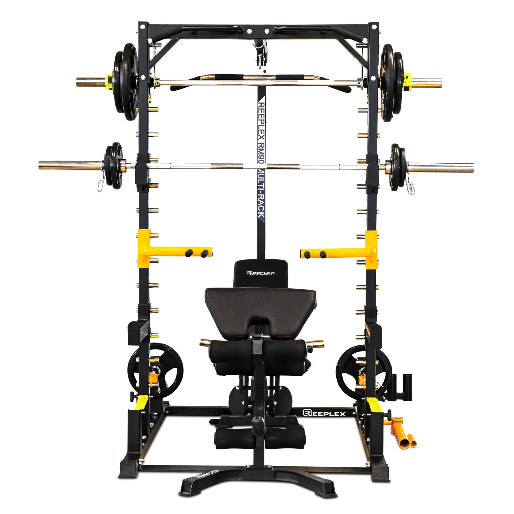 reeplex rm90 squat rack with smith machine and bench