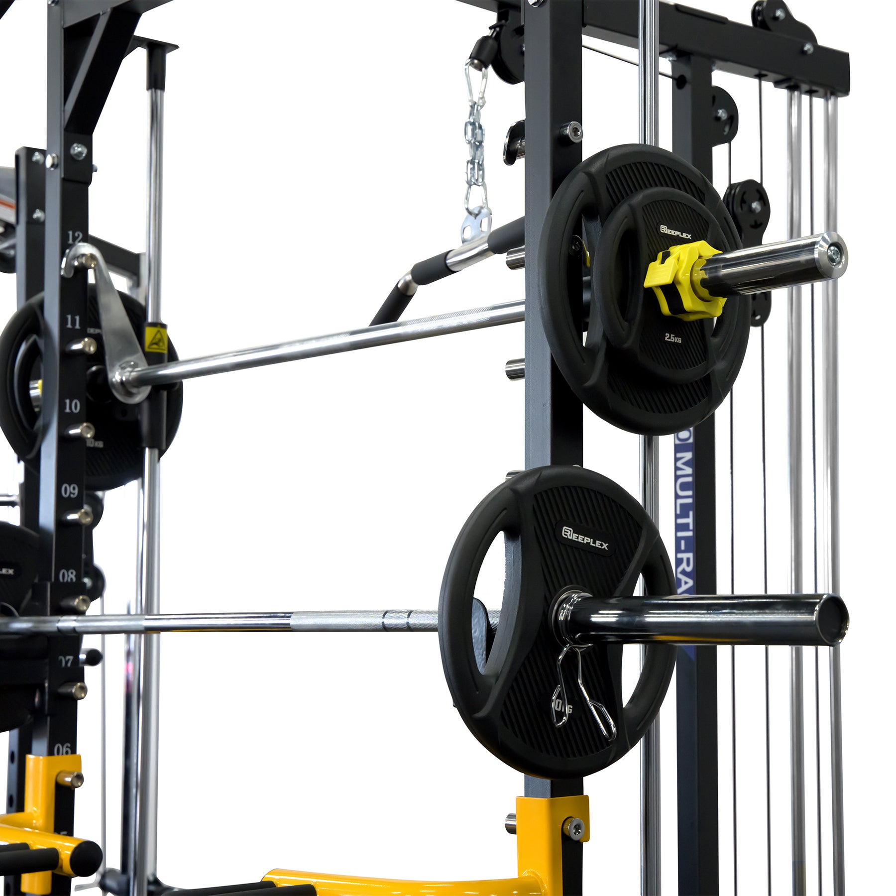 Reeplex RM90 Smith Machine + Squat Rack + Lat Pulldown Bench + 100kg PVC Olympic Weights