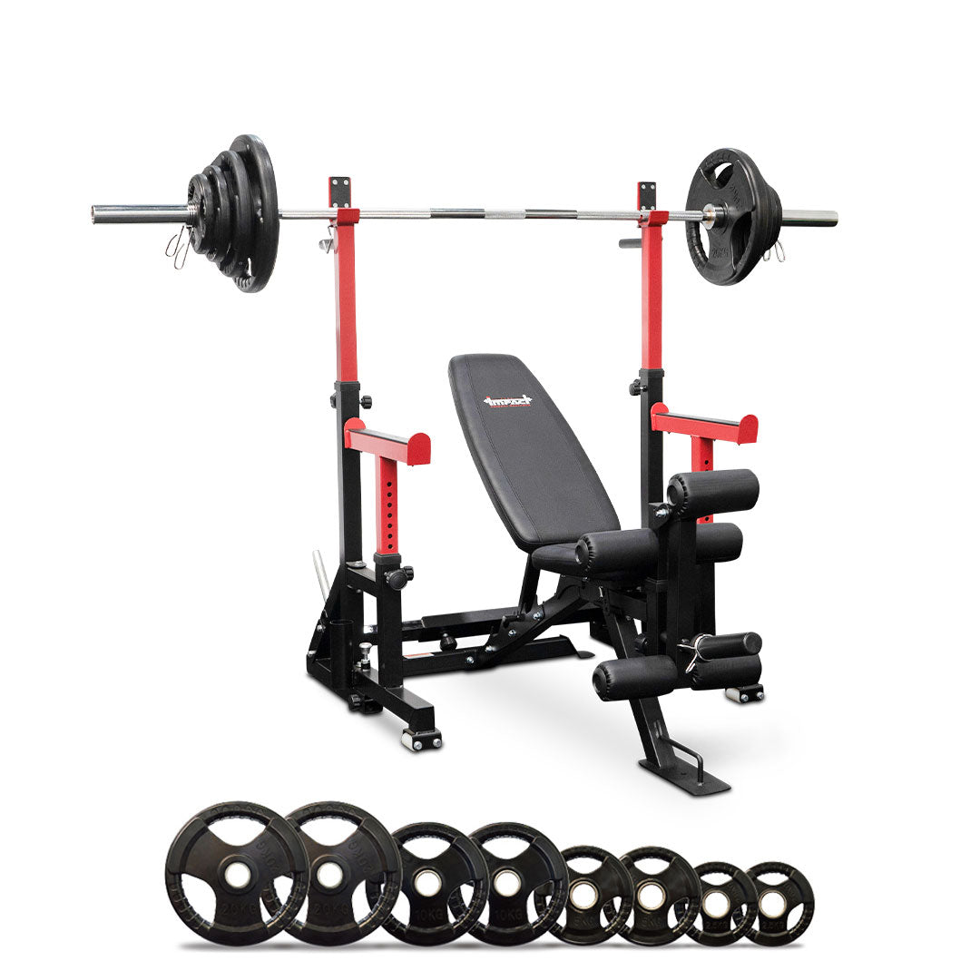 Bench Press Adjustable Weight Bench Squat Rack Kit Power Rack With