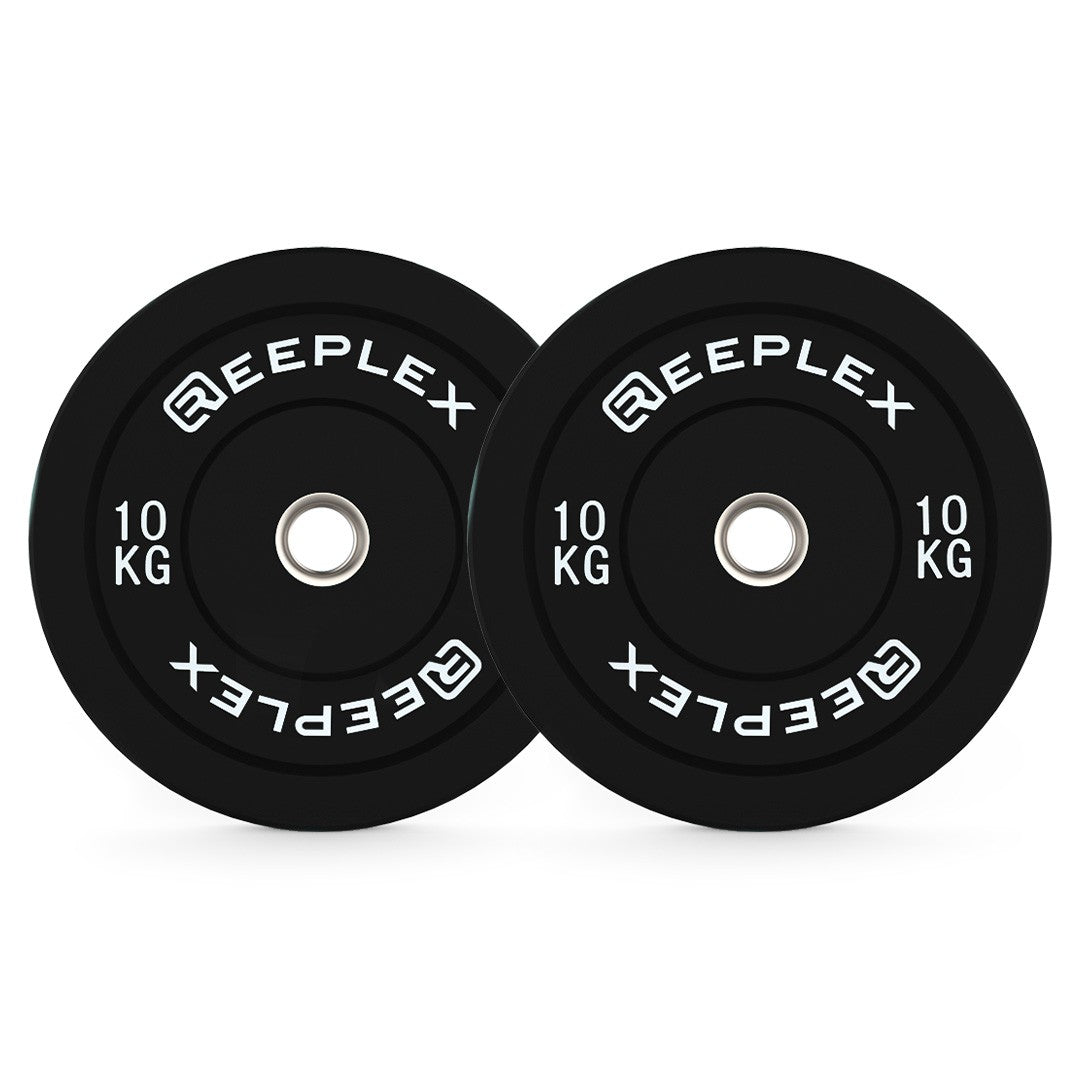 Reeplex 10kg Black Bumper Plates Pair