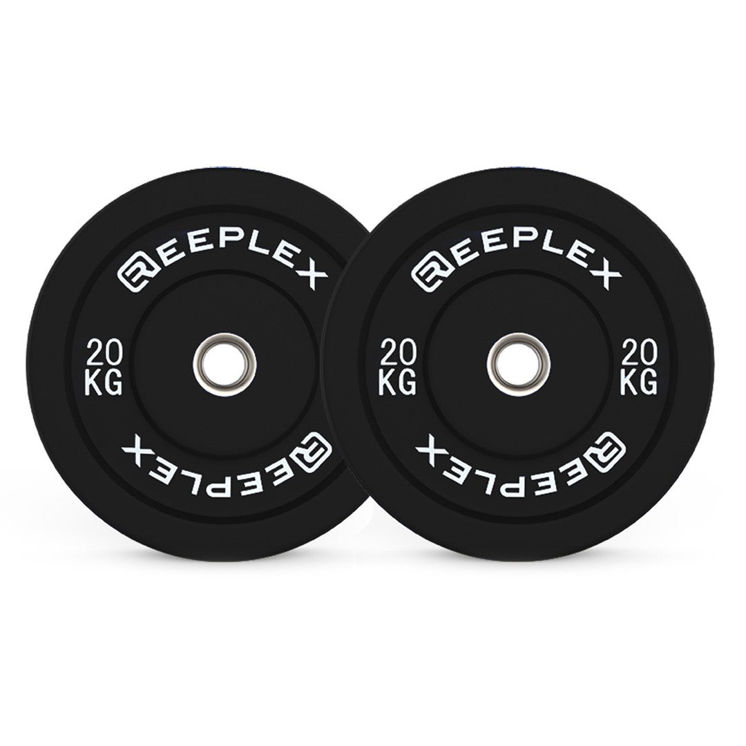 Reeplex 20kg Black Bumper Plates Pair