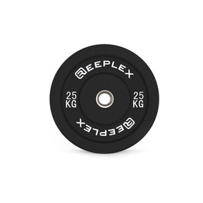 Reeplex 25kg Black Bumper Plates Pair 