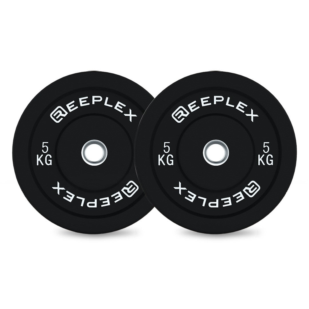 Reeplex 5kg Black Bumper Plates Pair