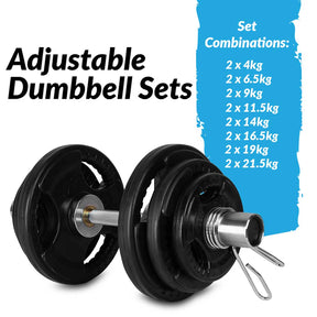 4-21.5kg Adjustable Olympic Dumbbell Set