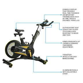 Bodyworx Spin Bike with LCD Performance Monitor Fitness