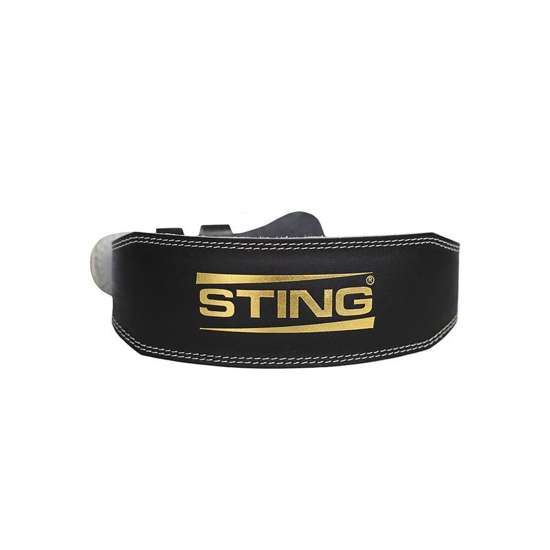 Sting Eco Leather Lifting Belt 4inch showing the logo
