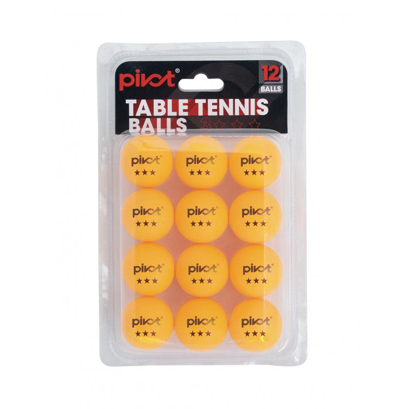 image of 12x Table Tennis Balls Orange Pivot Three Star Rated