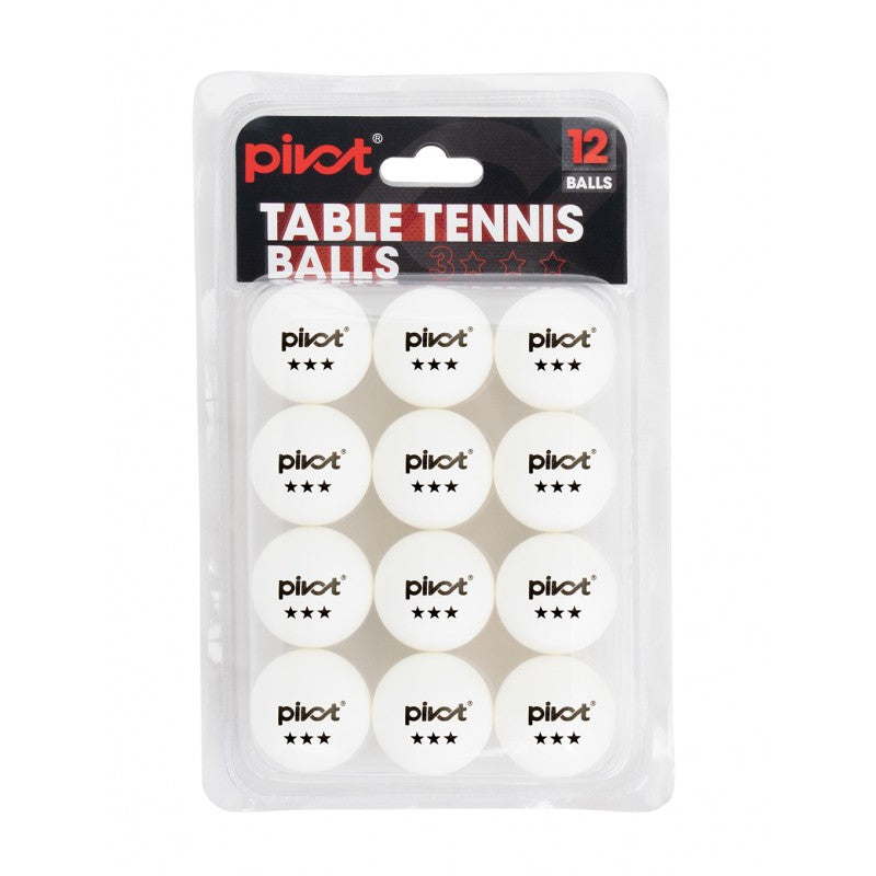 12 table tennis balls white - Pivot 3 Star Rated