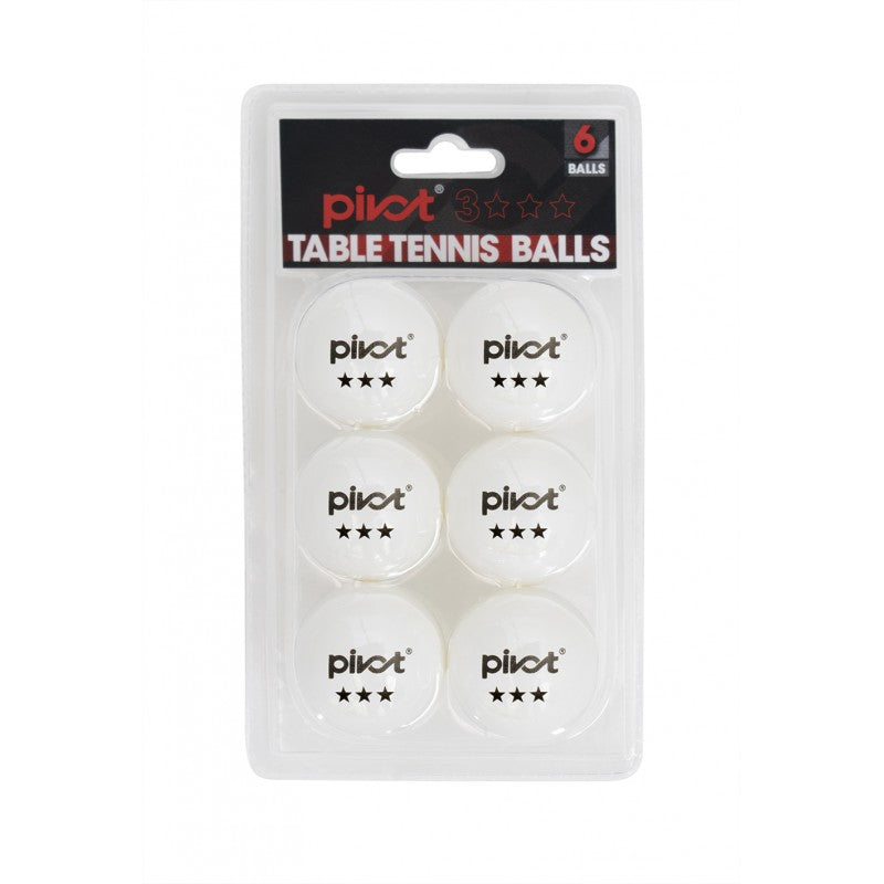 6 ping pong table tennis balls by Pivot 3 stars 