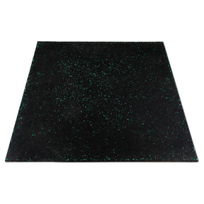 Rubber Gym Flooring 1m x 1m black with green fleck 2