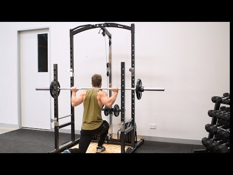 Squat Rack with Lat Pulldown & Seated Row + Attachments