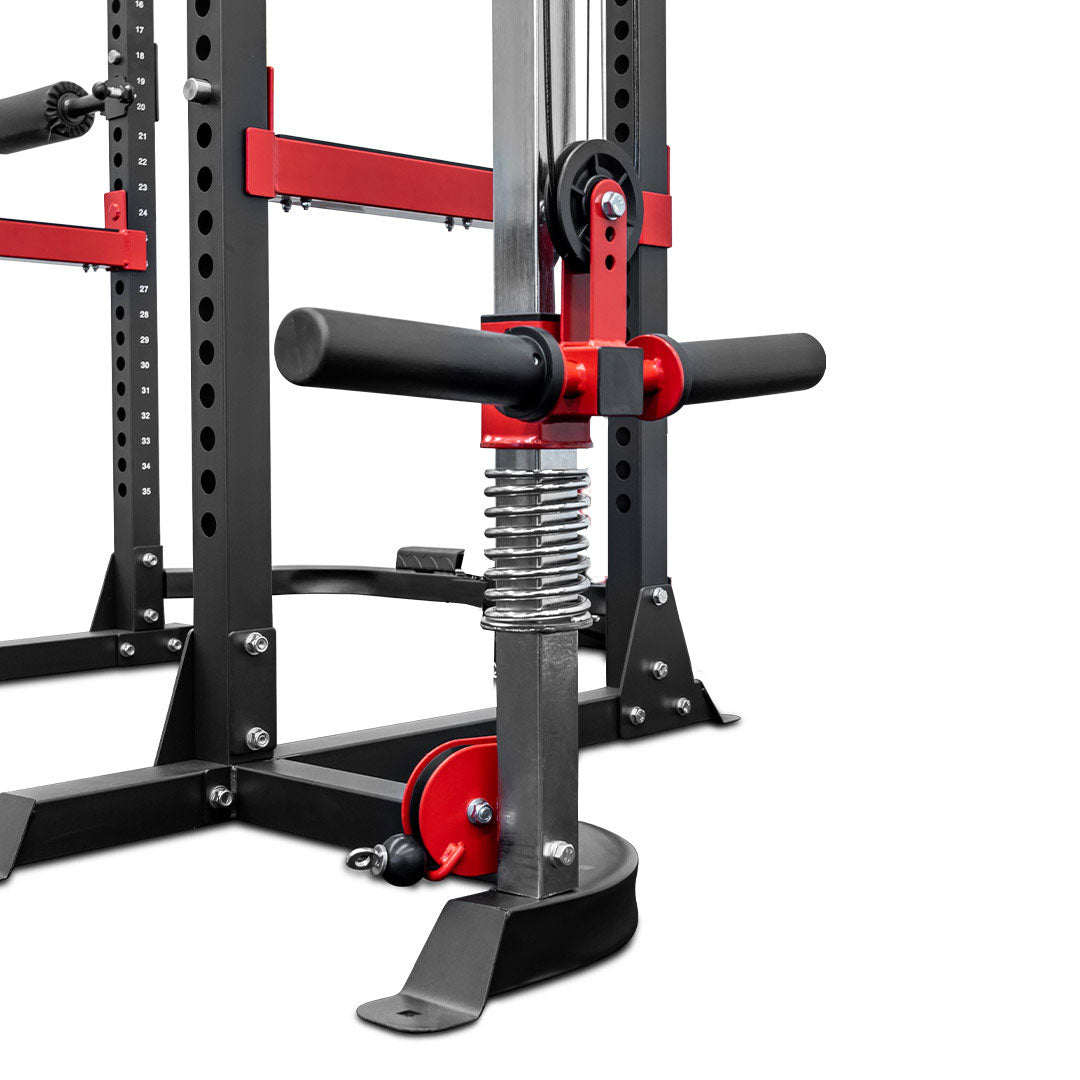 Reeplex Power Cage with Cable Crossover + Bench + 120kg Coloured Bumper Set