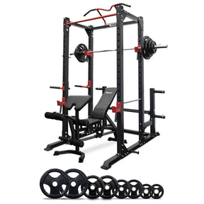 Power Rack + 120kg Olympic Weight Set 