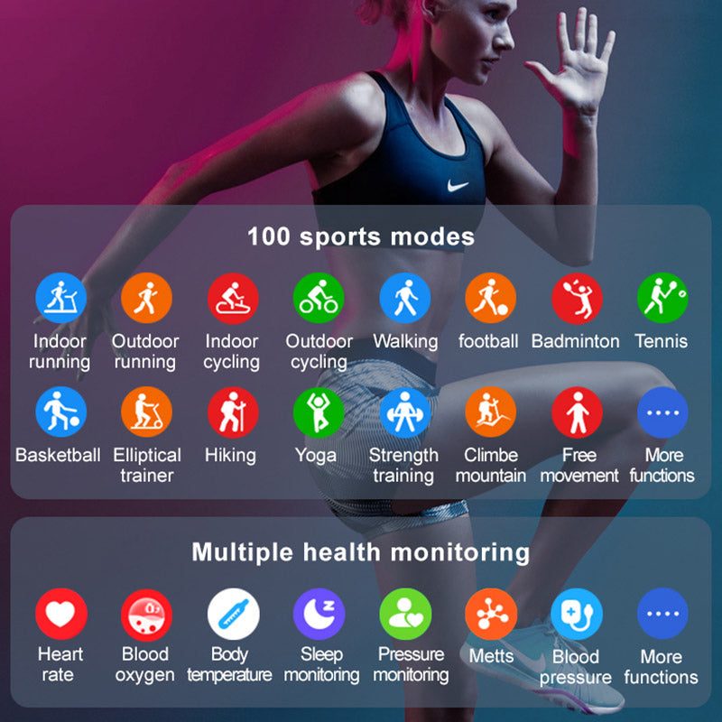 Reeplex Smartwatch 2 showing 100 multiple health monitoring