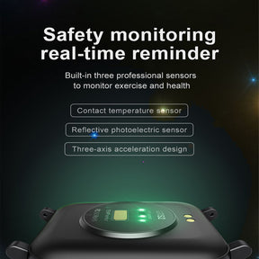 Reeplex Smartwatch 2 showing safety monitoring real-time reminder
