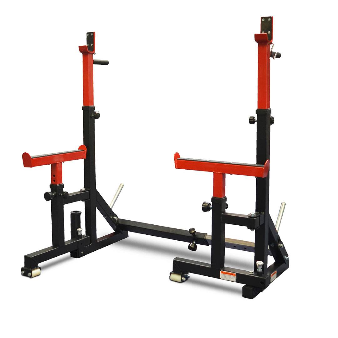 Reeplex SR10 Squat Rack + Adjustable Bench + 100kg Olympic Barbell Set