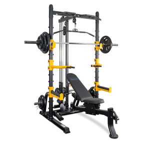 Reeplex RM70 Multi Station Squat Rack plate loaded