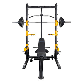 Reeplex RM70 Multi Station Squat Rack includes bench