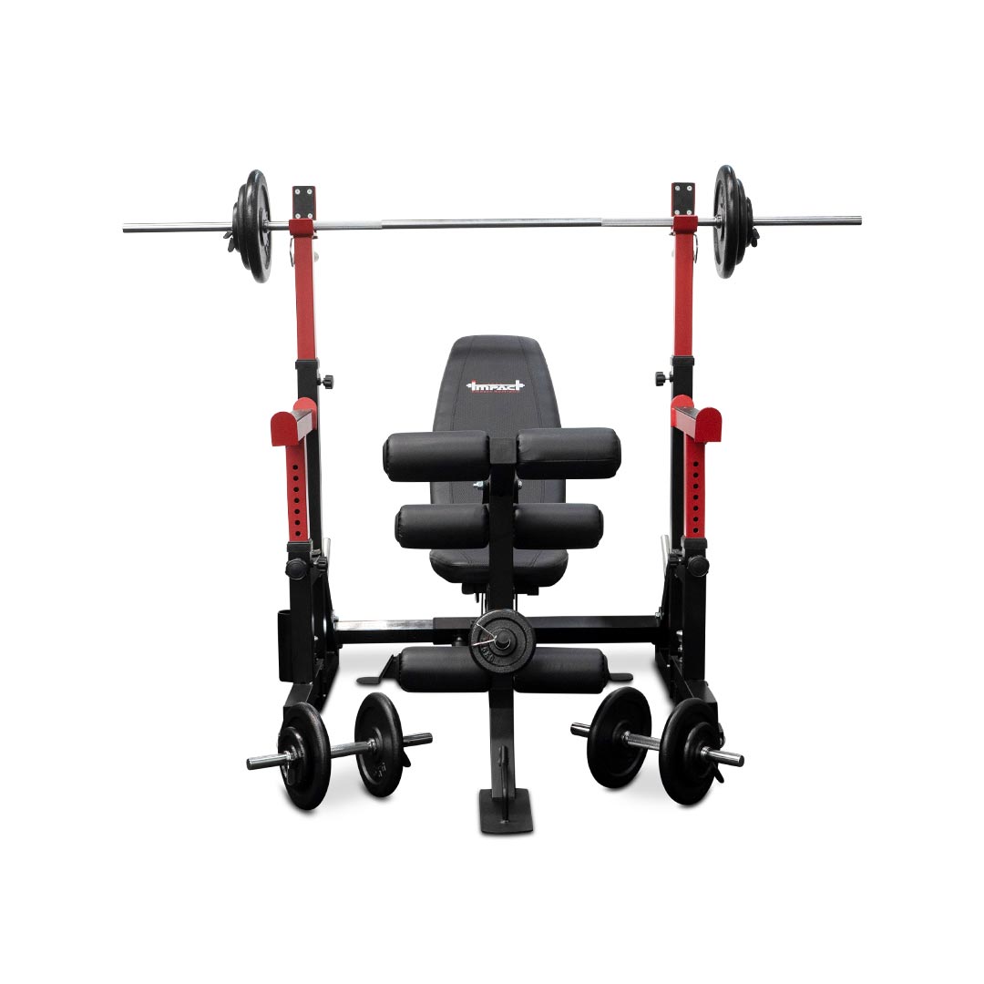 SR10 Squat Rack Barbell Weights Bench Set