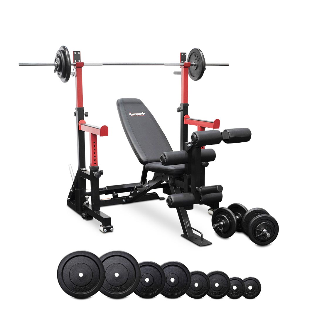 SR10 Squat Rack Barbell Weights Bench Set